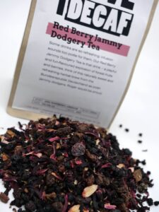 Red berry jammy dodgery tea sample
