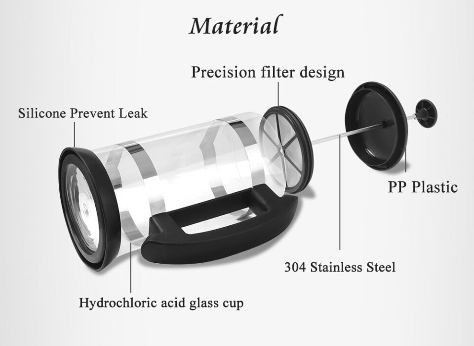 Postmodern Glass French Press Cafetiere for Coffee and Tea 1000ML - Image 4