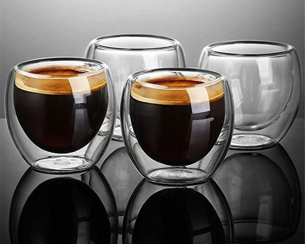 Posh heat-resistant eco glass coffee espresso cups