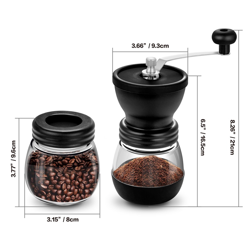 Manual coffee mill grinder with ceramic burrs,hand coffee mill coffee bean grinder burr portable cafe coffee pot bean mill maker