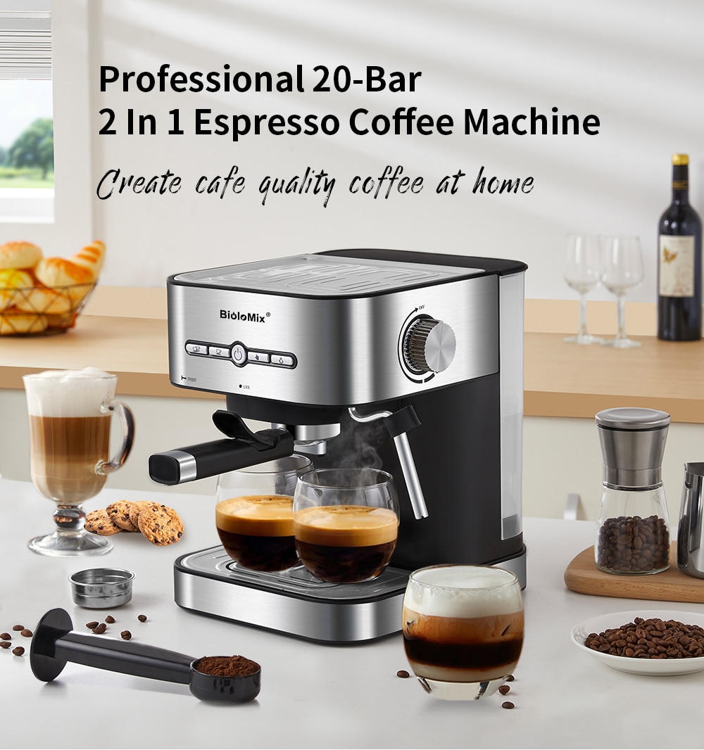 Semi automatic espresso coffee maker with hot steam