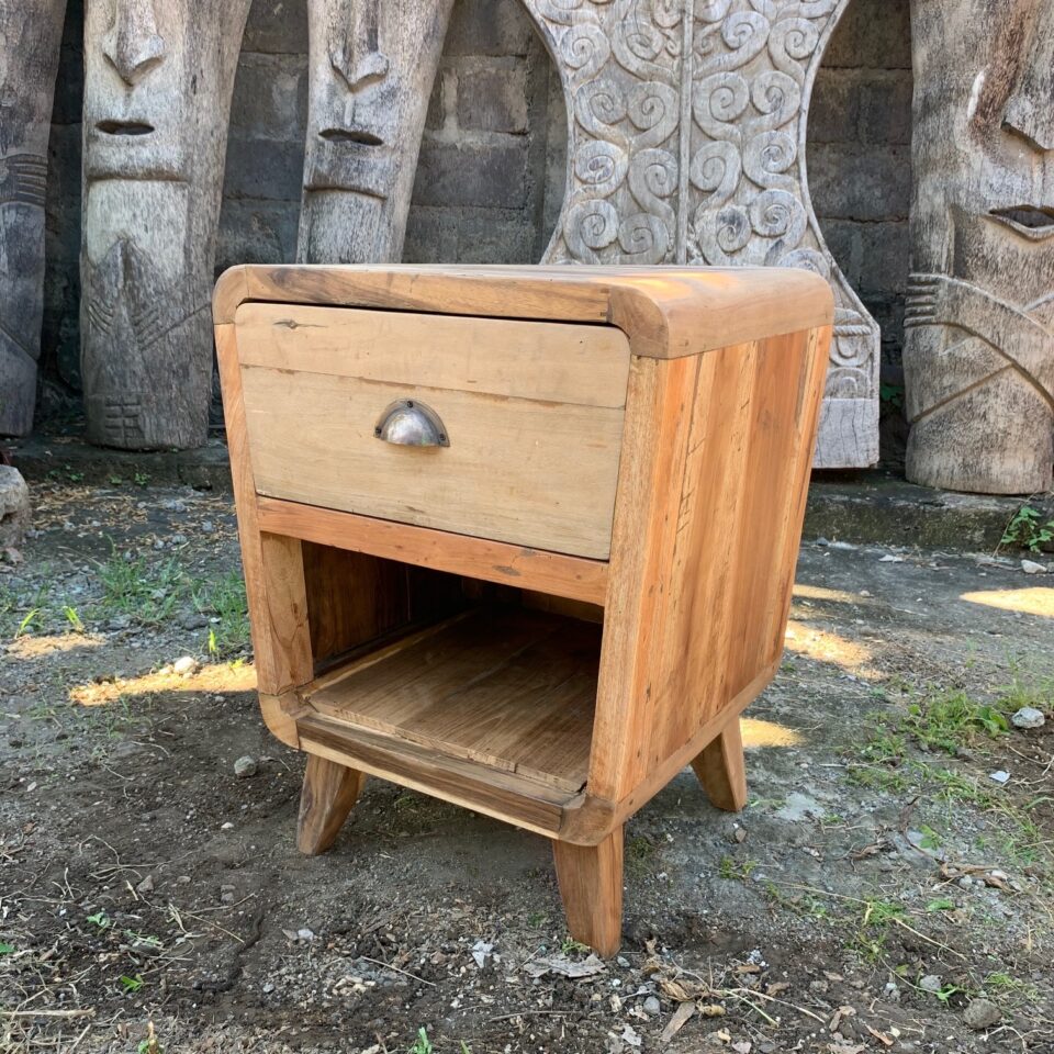 Small Decaf Java Bedside Table - Recycled Wood