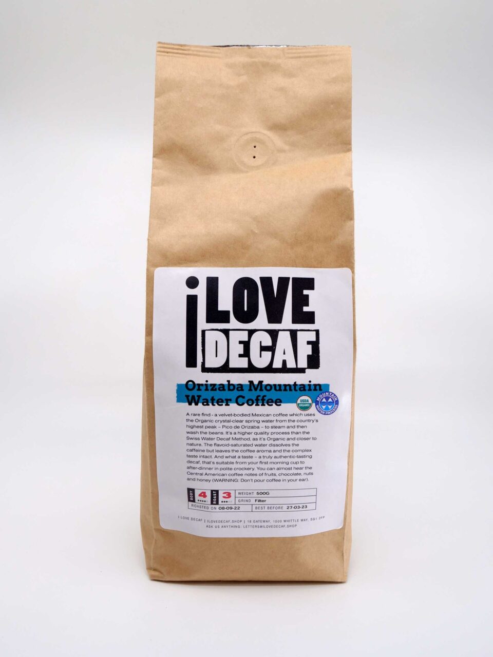 Orizaba mountain water decaf coffee 500 scaled