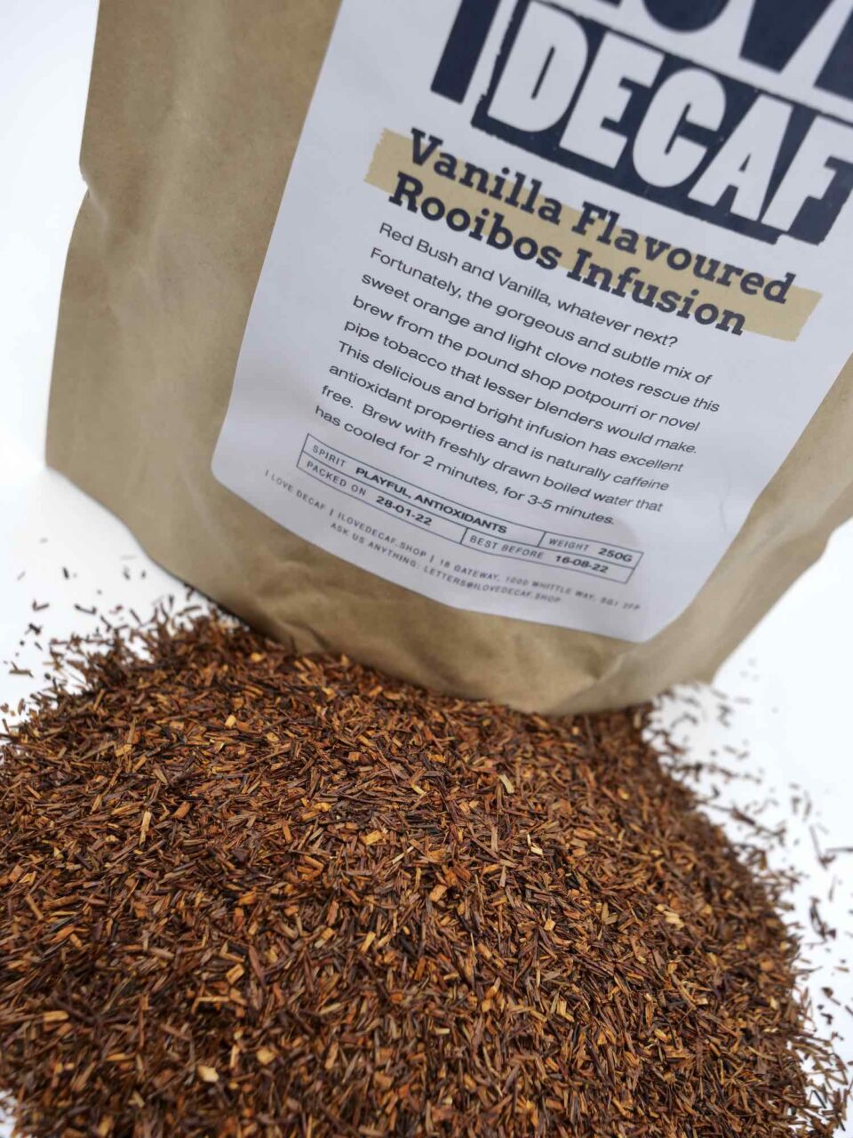 Vanilla flavoured rooibos infusion tea