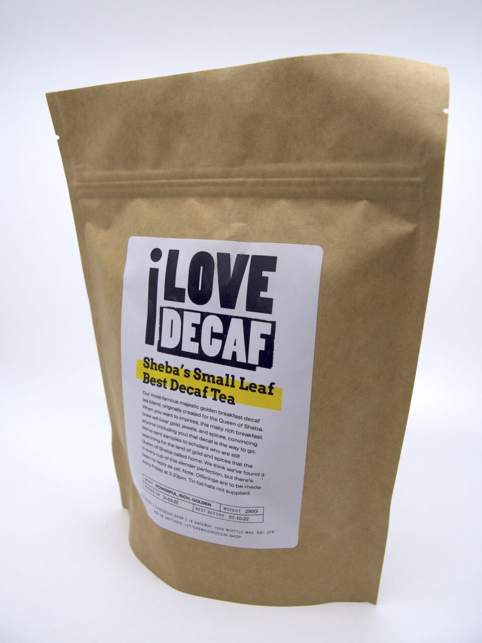 Shebas small leaf best decaf tea bag 2
