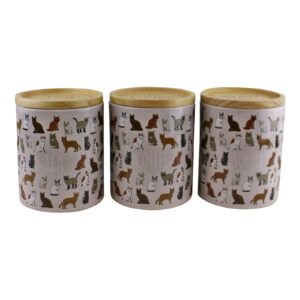 Cat print decaf tea coffee sugar canisters