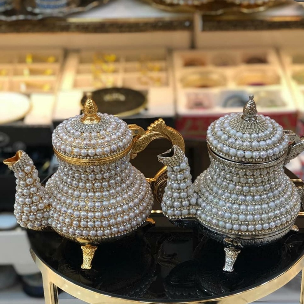 Glamorous swarovski, gold, silver or beaded teapots