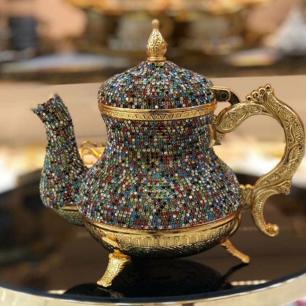Glamorous swarovski, gold, silver or beaded teapots