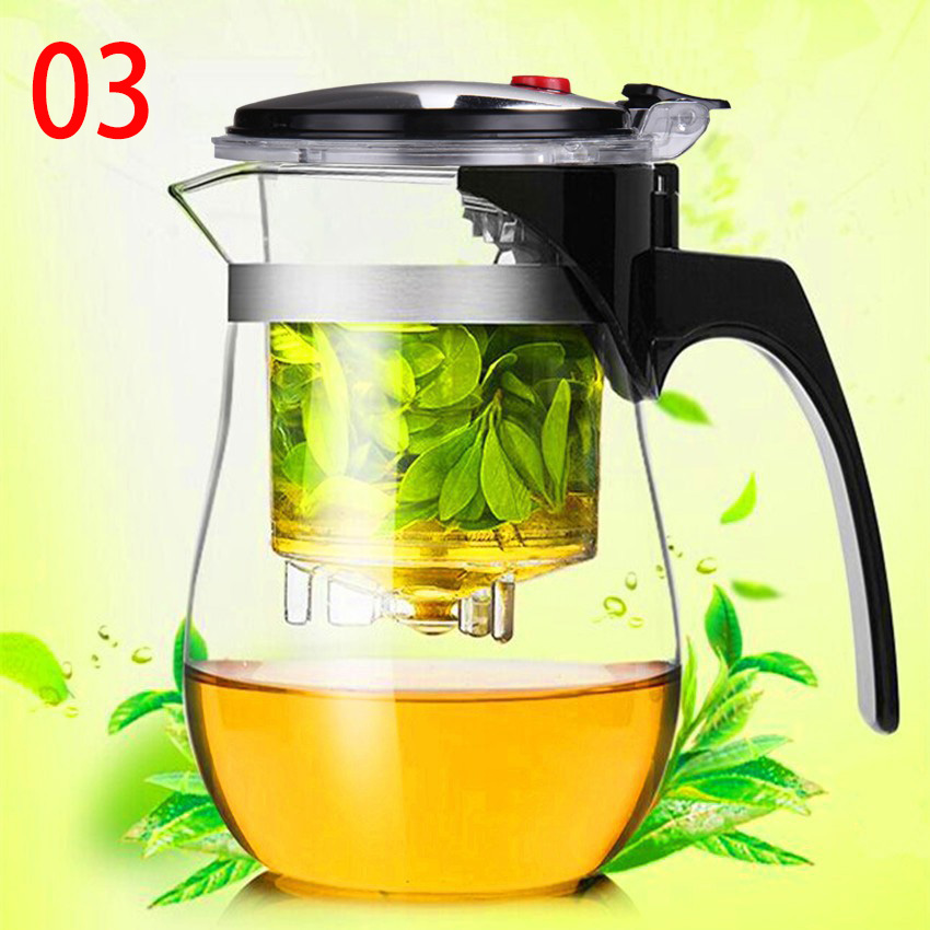 Modern Heat Resistant Glass Teapot with Removable Filter