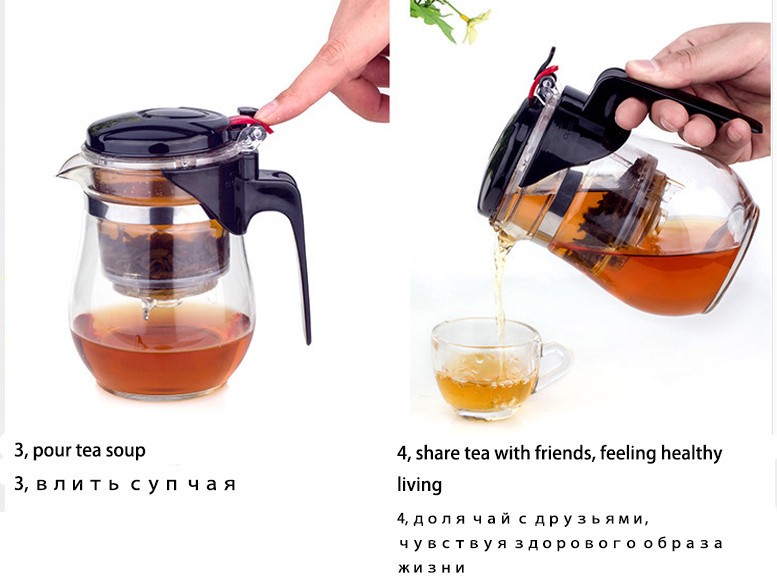 Modern Heat Resistant Glass Teapot with Removable Filter