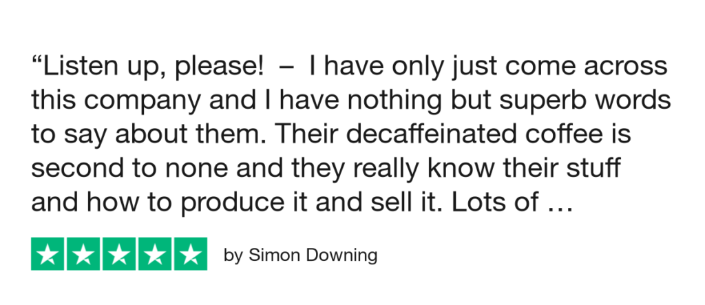 I love decaf - bags of personality 5 Trustpilot review 635cccc8252cba2c02c928dd e1699507671500
